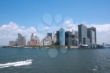 Royalty Free Photo of New York City Seen from the Staten Island Ferry