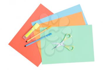 Royalty Free Photo of a Pair of Scissors on Paper