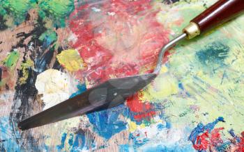 Royalty Free Photo of a Painting Palette With a Knife