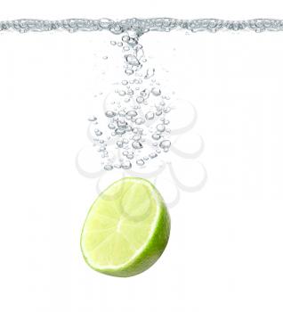 Royalty Free Photo of Lime in Water