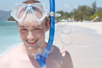 Royalty Free Photo of a Man Snorkeling 