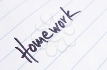 Royalty Free Photo of Homework on Paper
