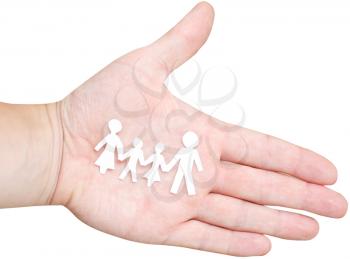 Royalty Free Photo of a Person Holding a Paper Family