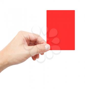 Royalty Free Photo of a Person Holding a Red Card