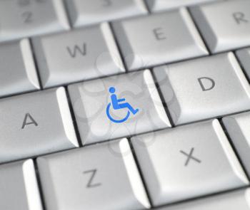 Royalty Free Photo of a Wheelchair Button on a Keyboard