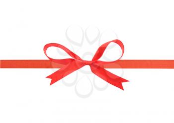 Royalty Free Photo of a Red Ribbon and Bow