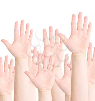 Royalty Free Photo of Raised Hands