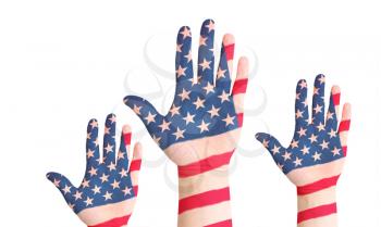 Royalty Free Photo of American Flag Painted Hands