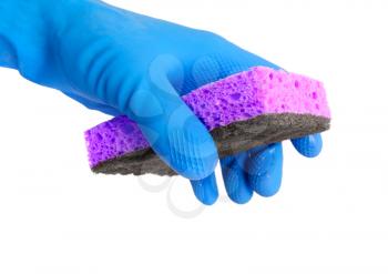 Royalty Free Photo of a Person Cleaning With a Sponge