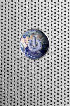 Royalty Free Photo of a Globe Power Button