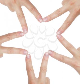 Royalty Free Photo of Hands Creating a Star
