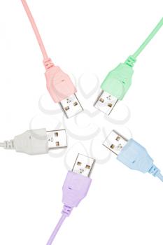 Royalty Free Photo of a Bunch of USB Cables