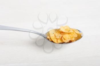 Royalty Free Photo of a Spoonful of Cornflakes