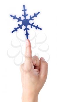 Royalty Free Photo of a Person Holding a Snowflake Cursor