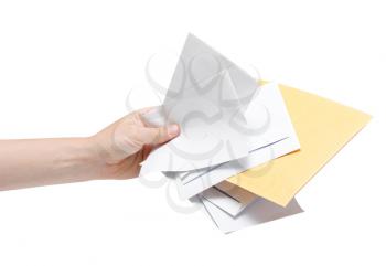 Royalty Free Photo of a Person Holding Mail