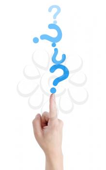Royalty Free Photo of a Person With Question Marks