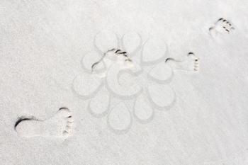Royalty Free Photo of Footsteps on the Beach