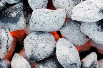Royalty Free Photo of Charcoal in a Grill