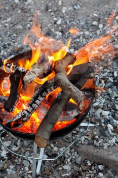 Royalty Free Photo of an Outdoor Fire