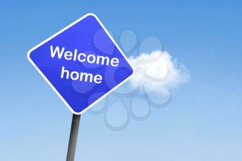 Royalty Free Photo of a Welcome Home Sign