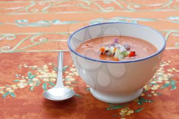 Royalty Free Photo of a Bowl of Gazpacho