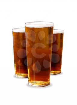 Pints on a white background