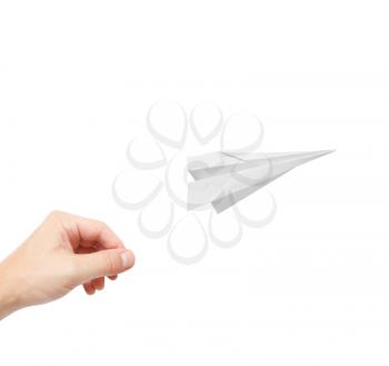 A person playing with paperplanes