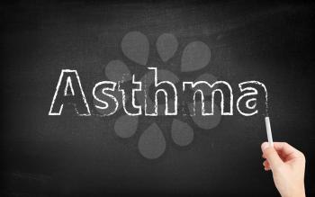 Asthma written on a blackboard