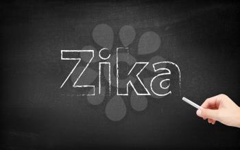 Zika written on a blackboard