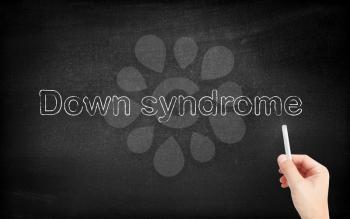 Down syndrome written on white blackboard