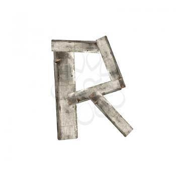 The letter R on white