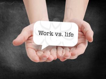 Work vs. life written on a speechbubble