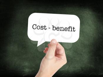 Cost benefit written on a speechbubble