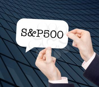 S&P500 written in a speechbubble