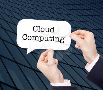 Cloud computing written in a speechbubble