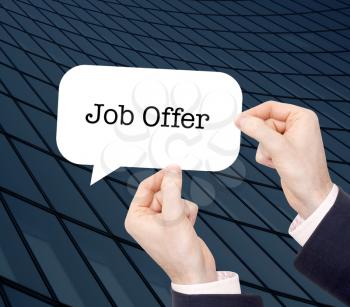 Job Offer written in a speechbubble