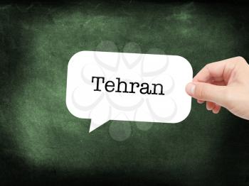Tehran written on a speechbubble