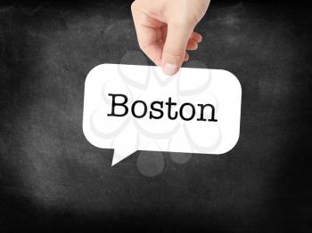 Boston written on a speechbubble