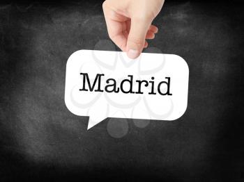 Madrid written on a speechbubble