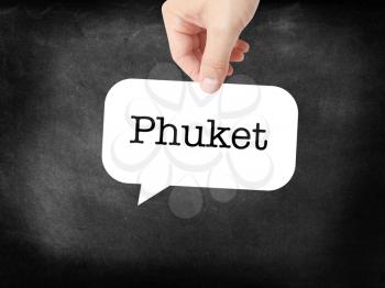 Phuket written on a speechbubble
