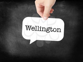Wellington written on a speechbubble