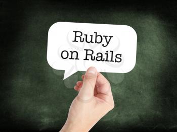 Ruby on Rails written on a speechbubble
