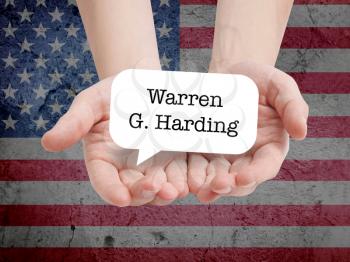Warren G. Harding written on a speechbubble