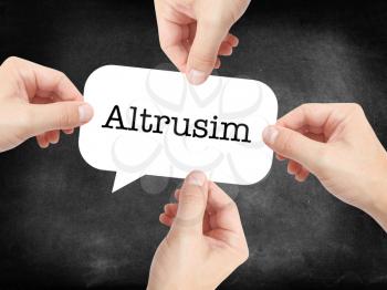 Altruism written on a speechbubble
