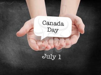 Canada day written on a speechbubble