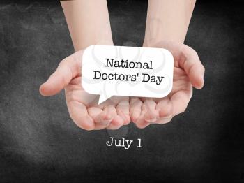 National Doctors Day written on a speechbubble