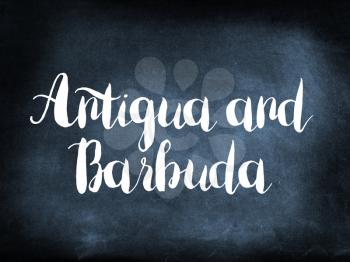 Antigua and Barbuda written on a blackboard