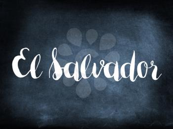 El Salvador written on a blackboard