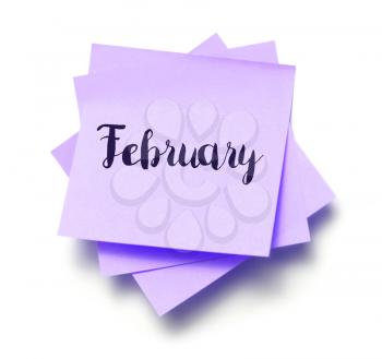 February written on a note