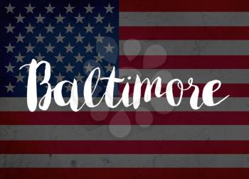 Baltimore written with hand-written letters